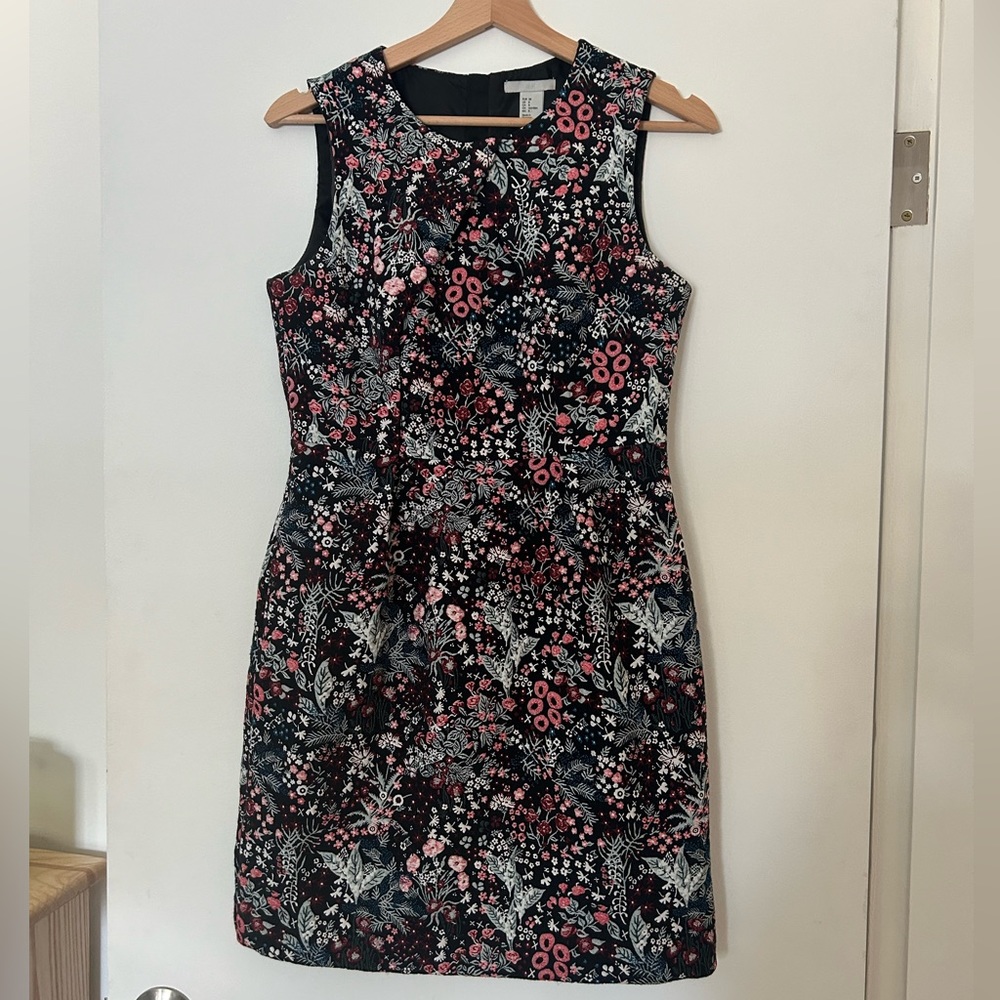 Embroidered pinafore shift dress